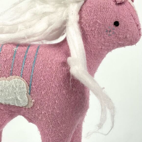 Crate & Barrel Kids | Land of Nod | 9" Pink Felt Plush Mythical Unicorn - Picture 3 of 6